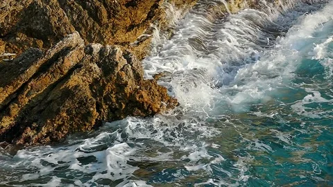 Sea Waves in Close Up in Slow Motion Stock-Footage 80669895