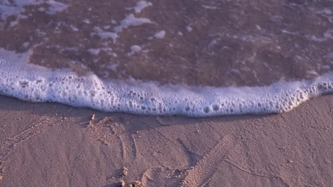 Sea Waves - Close up - Uprush flows onto sand Vídeos de archivo 244685857