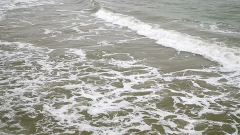 Sea waves on cloudy day. Slow motion Stock-Footage 164944426