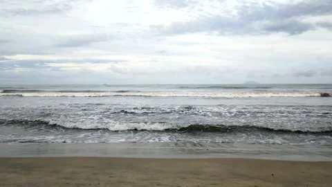 Sea waves to the coast. beach view with water waves Stock Footage 293372162