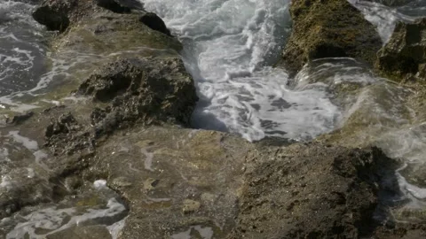 Sea waves at the coast of Malta Stock Footage 236423637