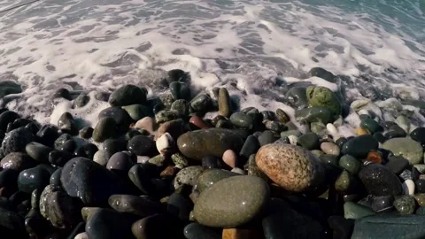 Sea ​​waves on coastal rocks Stock Footage