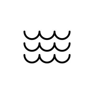 Sea, waves color gradient vector icon Stock Illustration