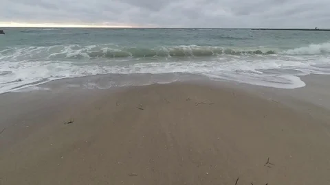 Sea waves comes on shore Stock Footage 80375920