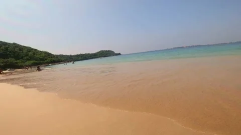 Sea waves comes under the camera with rolling transition at the end Stock Footage 239124267