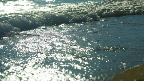 Sea waves coming onto the beach Stock Footage 213144501
