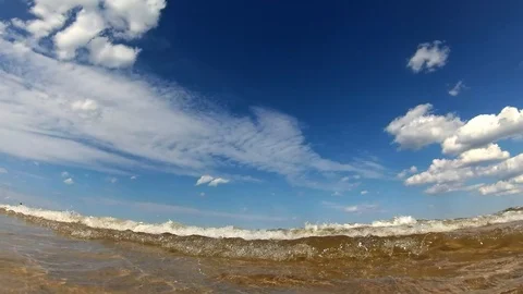 Sea Waves Coming Into the Camera on Sunny Summer Day at Baltic Sea 動画素材 102218408