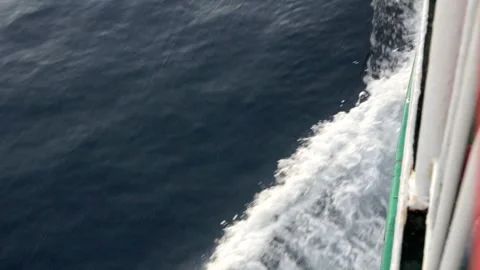 Sea Waves Created by Ferry Ship in Motion Stock Footage 242141107