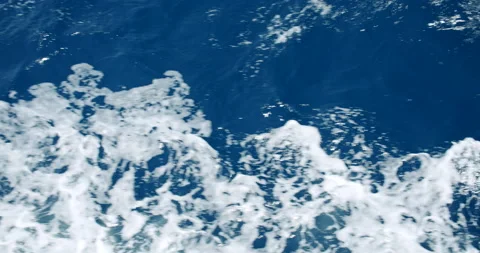 Sea waves created by the moving ferry boat on the Mediterranian Sea, Greece. Video stock 141009031