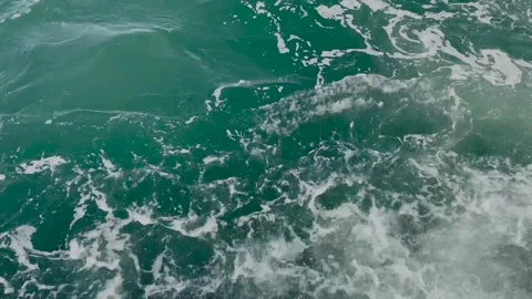 Sea waves created by the moving ferry boat on the Marmara Sea, Istanbul Stock Footage 254488568