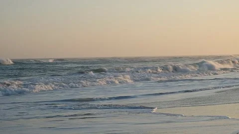 Sea Waves - Dark crashing waves on seashore Vídeos de archivo 244685953