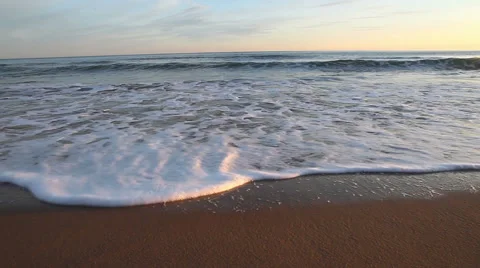 Sea ​​waves at dawn Stock Footage 48706993