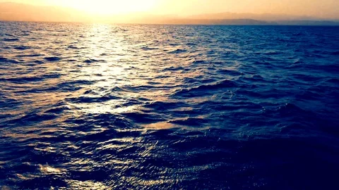 Sea waves at dawn Stock Footage 128387535