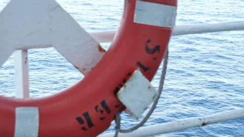 Sea Waves from the Deck of a Cruise Boat Stock Footage 80553745