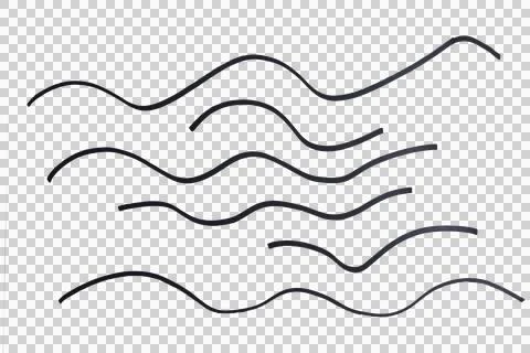 Sea ??waves drawn with a black marker Stock Illustration