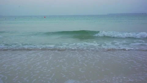 Sea waves in dubai beach Stock Footage 203878482