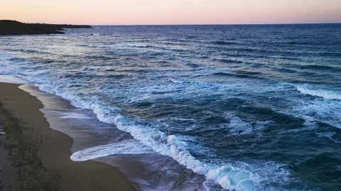 Sea Waves During Sunset Stock Footage 169056952