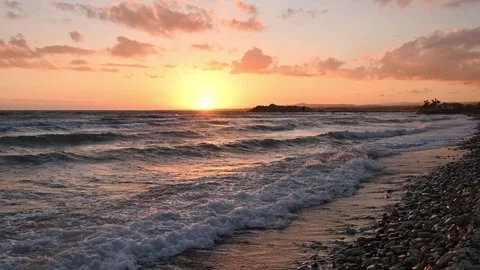 Sea waves during sunset time Stock Footage 262039152