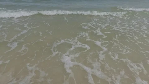 Sea waves with foam, background. Restless dirty water. Stock Footage 88386463