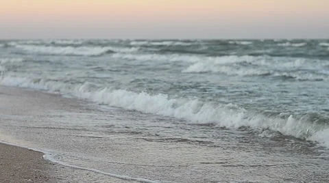 Sea waves, foam, beach Stock Footage 55651660