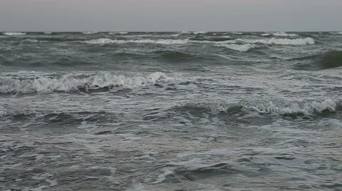 Sea waves, foam, beach, storm Stock Footage 55652104