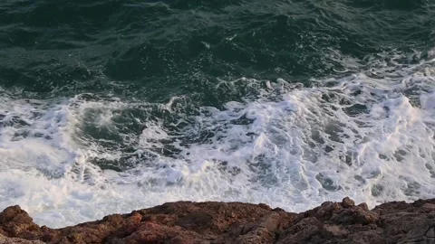 Sea waves with foam Stock Footage 153998466