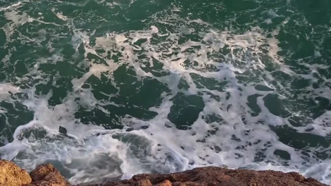 Sea waves with foam Stock Footage 153998473