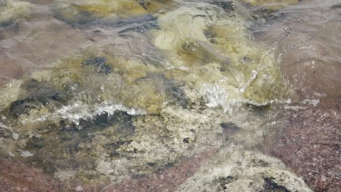 Sea Waves with foam hit small stones Stock-Footage 114564385