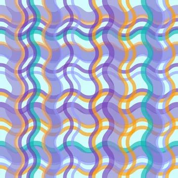 Sea waves geometric seamless pattern. Blue turquoise color cartoon isolated イラスト素材