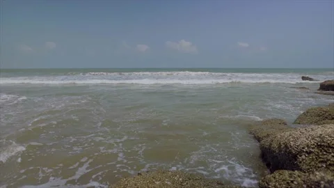 Sea waves in goa beach Stock Footage 216569595