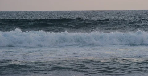 Sea waves gushing in slow motion Stock Footage 107011606