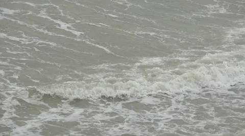 Sea waves with heights. Slow motion. Stock Footage 52698745