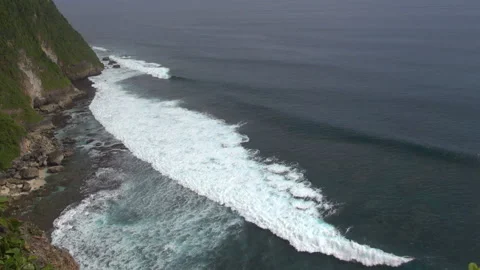 Sea waves from high cliff, Bali, Indonesia Stock Footage 89287708