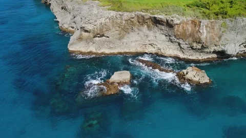 Sea waves hit the rocks. Stock Footage 196141349