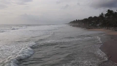 Sea waves hitting in the beach Stock Footage 160634753
