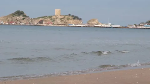 Sea waves hitting Stock Footage 168653779