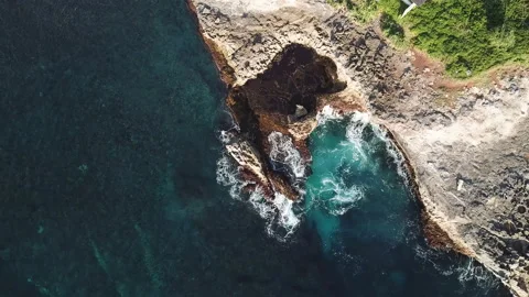 Sea waves hitting rocks Video stock 143416666