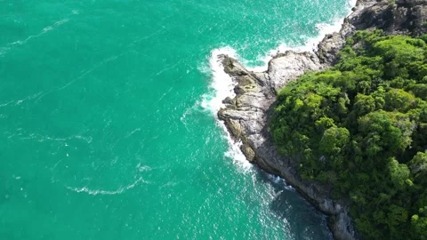 Sea waves hitting the rocks Stock Footage 296161052