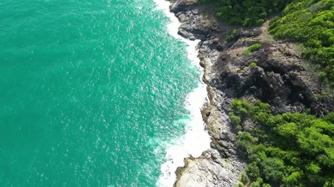 Sea waves hitting the rocks Stock Footage 296161366