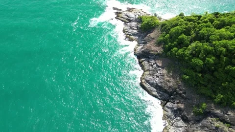 Sea waves hitting the rocks Stock Footage 296161418