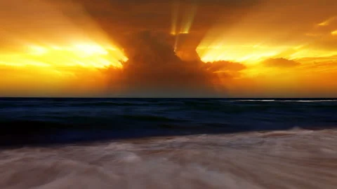 Sea waves landscape at sunset background Stock Footage 126150266
