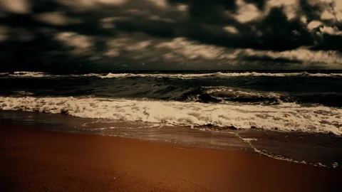 Sea waves landscape at sunset background Stock Footage 146770167