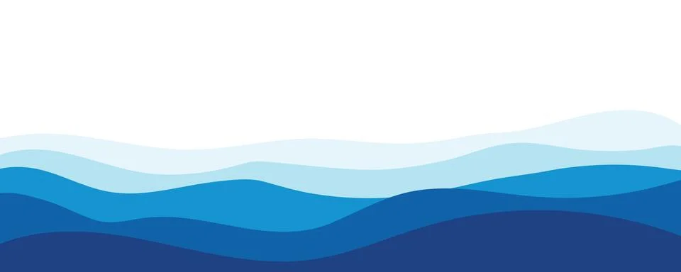 Sea waves layered vector background illustration and sea beach vector Stock Illustration