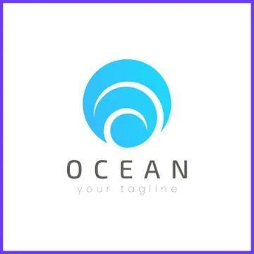 Sea waves logo design with soft gradient color. Simple and modern logo design Illustrazione stock