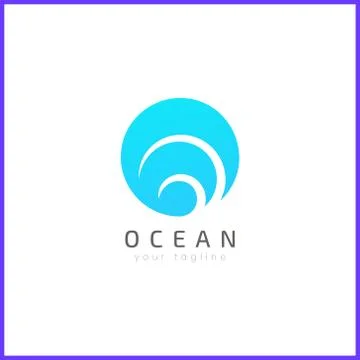 Sea waves logo design with soft gradient color. Simple and modern logo design Stock Illustration
