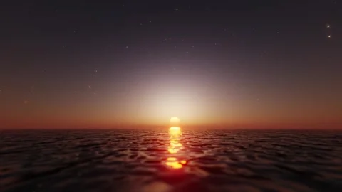 Sea with waves looping sunset Stock Footage 277571645