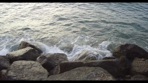 Sea waves Looping video features a beautiful scene Stock Footage 89614632