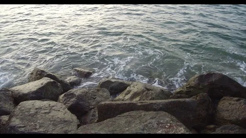 Sea waves Looping video features a beautiful scene Stock Footage 89615356