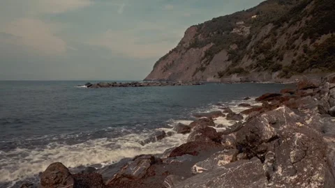Sea waves mountain nature Video stock 274035255
