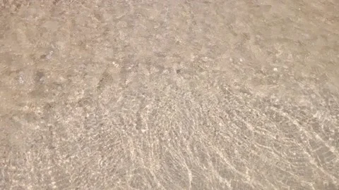 Sea waves that move gently to the beach sand Stock Footage 214660896